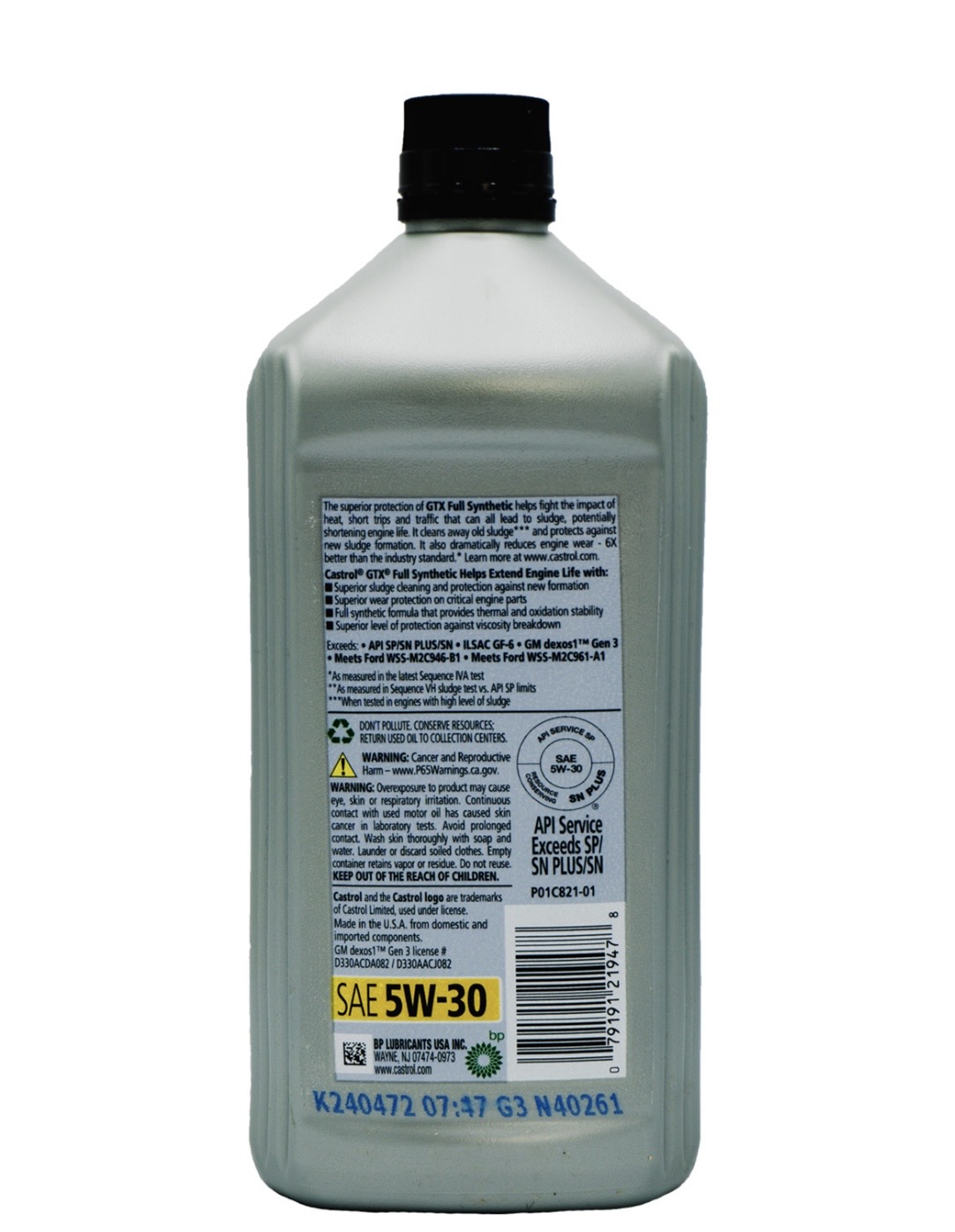 روغن موتور کاسترول 5w-30 GTX حجم 946 میلی لیتر