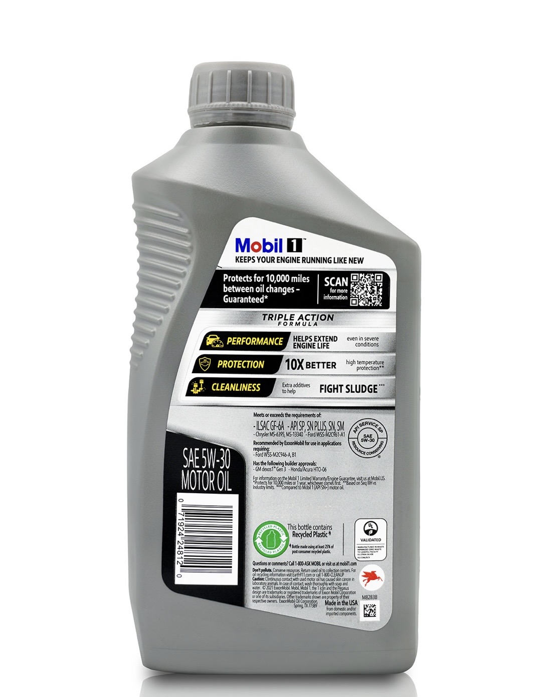 روغن موتور موبیل وان 5w-30 Triple Action حجم 946 میلی لیتر